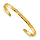 Bangle Bracelet 11.48g Gift for Mother 14k Yellow Gold Hammered 4.5mm Solid Cuff