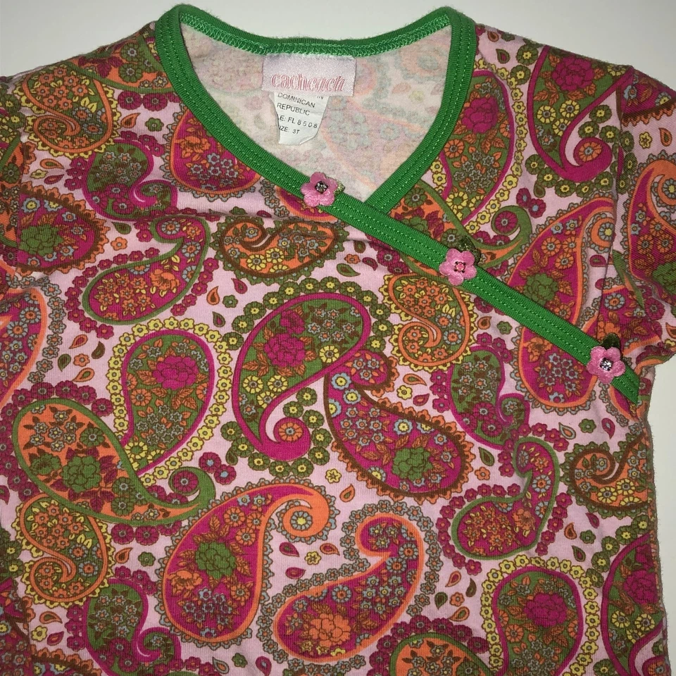 Top CachCach Cach Niñas 3T Rosa Paisley Manga Larga Boutique Foto 2 de 4