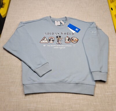 Adidas World Disney Sweater XS Womens Teal Blue Mickey Mouse Space