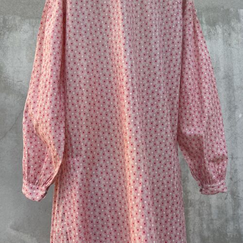 Antique 1920s Pink Cotton Dress Coat Robe Geometric Print Jacket Dustbowl VTG - Picture 10 of 12