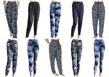 Leichte Sommer Strand Capri Hose Haremshose Freizeit Aladin Pumphose Blickdicht 