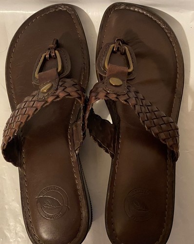 Nuture Women's Sandals/Flip Flop/Slides Brown Leather Size 7 .5 | eBay