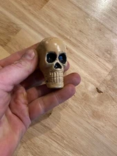 Skull Skeleton Desk Paperweight Home Office Work Cast Iron Patina Decor BLEMISH