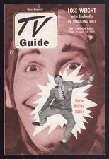 HI GRADE 1951 PRE NATIONAL NEW ENGLAND TV GUIDE  MILTON BERLE UNCLE MILTIES BACK