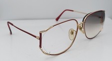 Vintage Linda Evans 107 Gold Burgundy Oval Metal Sunglasses Japan FRAMES ONLY