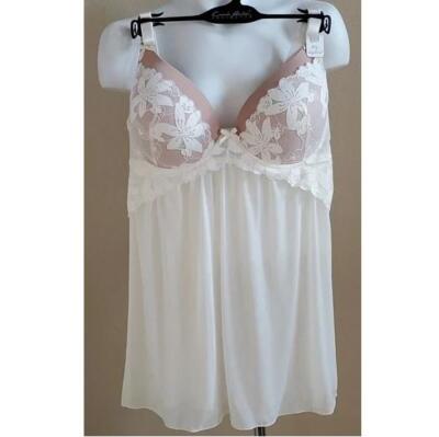 Carrie Amber Intimates Lace Sheer Babydoll & Thong Panties Set Size  S M XL NWT