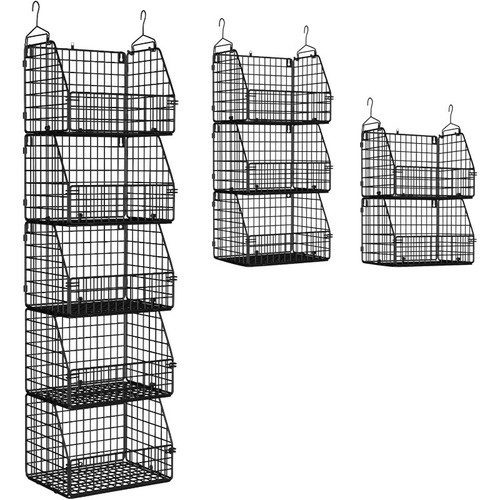 Stackable Wire Storage Baskets for Kitchen Closet Pantry, Hanging Closet