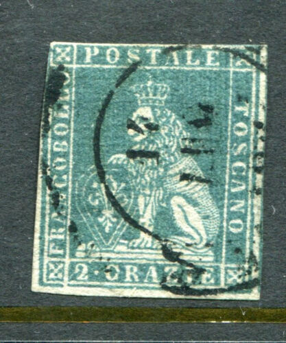 Toscana Tuscany Italian States 1851-52 2Cr Fine Used Stamp - Picture 1 of 2