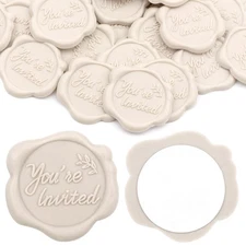 50Pcs You're lnvited Wax Seal stickers Beige Self Adhesive Envelope Seal Sticker