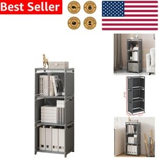 Compact 4-Tier Storage Cube Shelf, Versatile Bookcase Organizer for Small Spaces