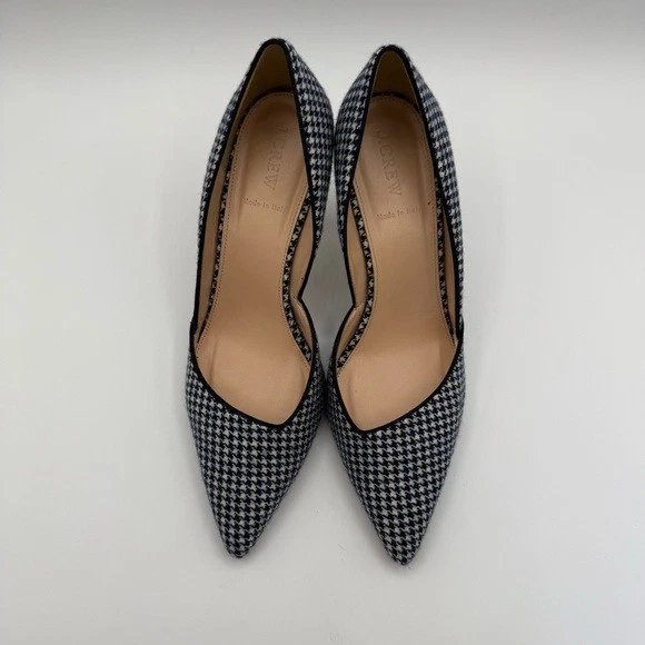 Zapatos de salón en punta de lana pata de gallo Colette d’Orsay colección J.Crew azul marino/marfil 9,5 Foto 2 de 4