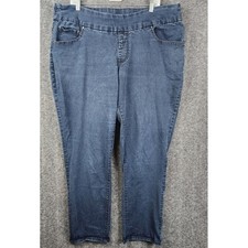 Faded Glory Skinny Jeggings Women 22W Blue Rinse Wash Elastic Waist High Rise