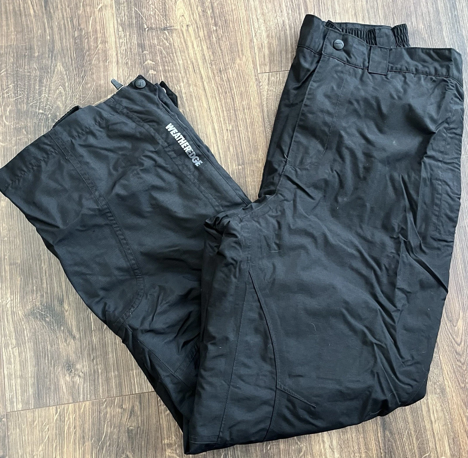 Weatheredge Eddie Bauer Rain Pants Mens Medium Black Snow Waterproof Weather Ski