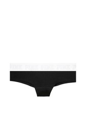 Victoria's Secret PINK Logo Cheekster Panty Black w White Waistband