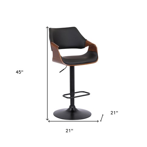 25" Black Iron Swivel Adjustable Height Bar Chair - Picture 10 of 12