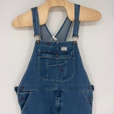 Hisea Mens Denim Bib Overalls Medium Wash Cotton Workwear Dungarees 40W x 30L
