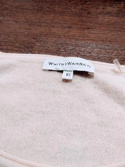 Suéter BLANCO + WARREN Cuello Redondo 100% Cachemira XS Blanco Azul Amarillo y Rosa Foto 4 de 4