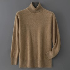 Autumn/Winter High Collar Men Wool Knitted Outerwear Casual Base Sweaters Tops