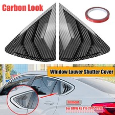 F�r BMW X6 F16 2015-2019 2X Heck Seitenfenster Lamellen Abdeckung Carbon Optik