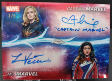 2025 Topps Marvel Chrome Studios DUAL AUTO Brie Larson/Iman Vellani #3/5