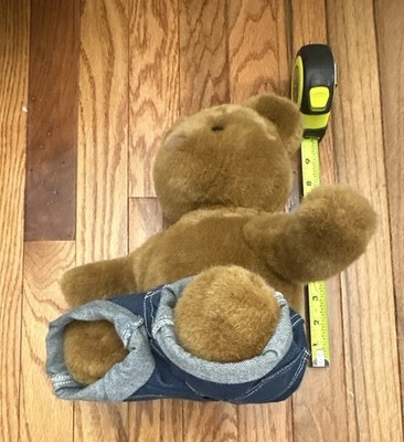 Vintage build a bear teddy bear with Jean shorts 9.5  tall 6  wide 