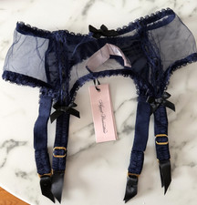 Agent Provocateur Claira Suspender Navy/Black Size 2 NWT