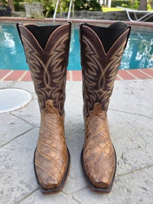 10D   LUCCHESE RODNEY GIANT ALLIGATOR RARE MENS COWBOY WESTERN BOOTS   
