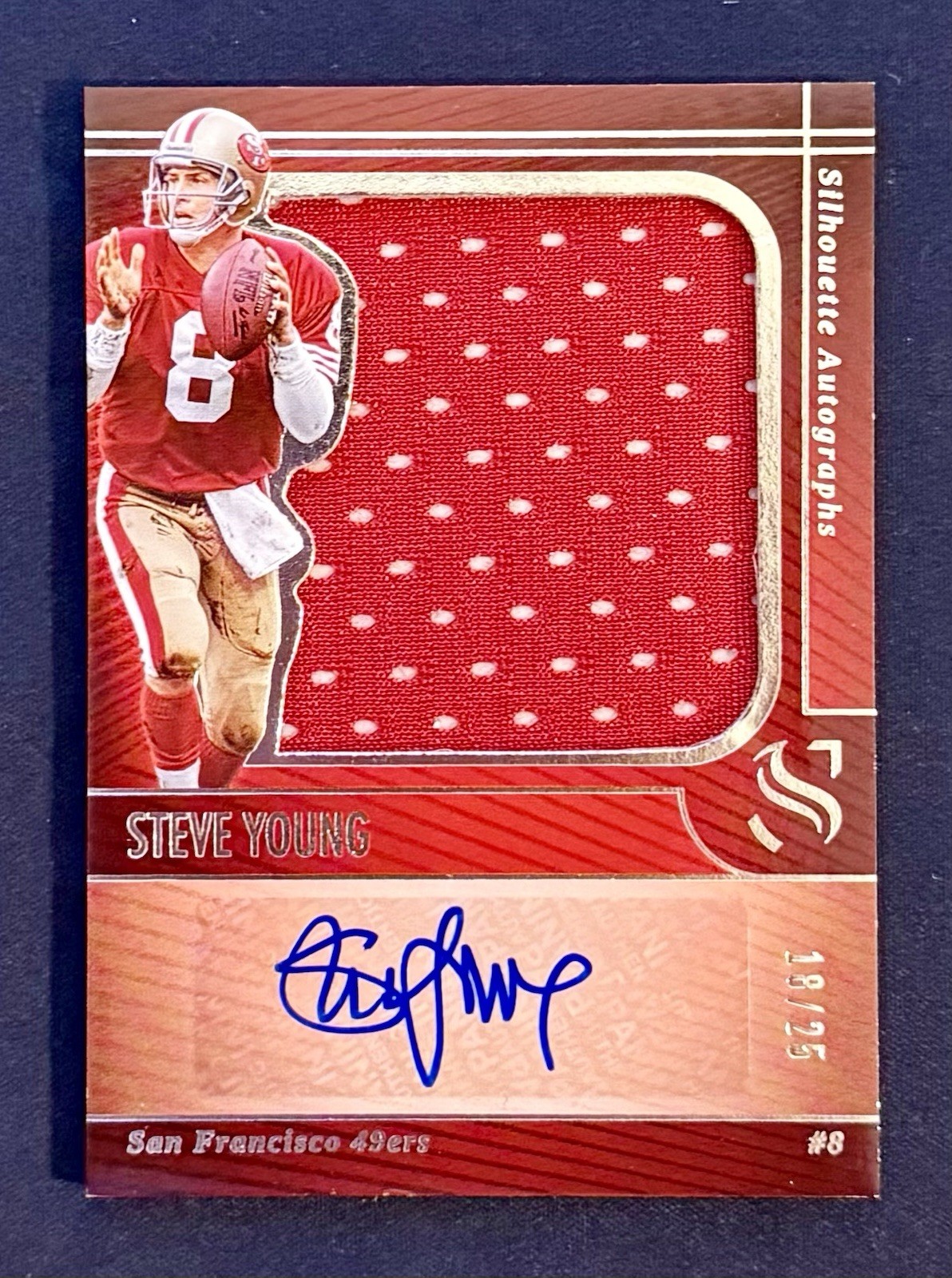 Steve Young 2025 Panini Silhouette Patch Jumbo Jersey Auto /25 49ers HOF