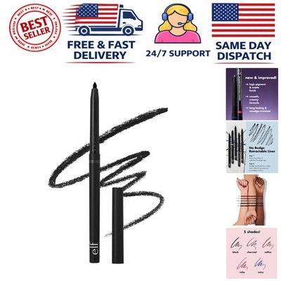 Long-Lasting Waterproof Retractable Eyeliner - Smudge-Resistant,  Black