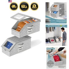 2 PCS Stackable Hat Storage for Baseball Caps, Holds up to 24 Caps Hat Organi...