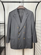 Brioni Double-Breasted grey wool made in Italy blazer