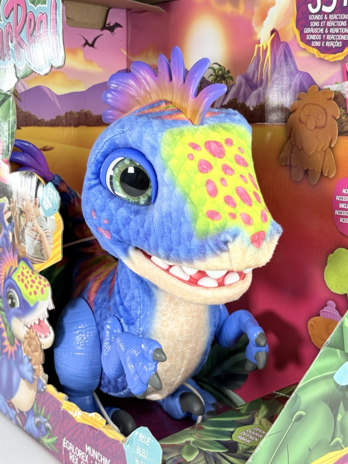 FurReal Munchin’ Rex Blue Dinosaur Electronic Pet 35+ Sounds and Reactions
