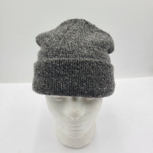 B55 L.L. Bean 100% Lambs Wool Beanie Mens One Size Gray Knit Hat