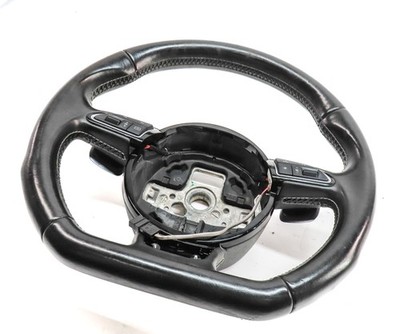 2015 AUDI S3 8V MULTIFUNCTION 3 SPOKE FLAT BOTTOM SPORT STEERING WHEEL (Black)