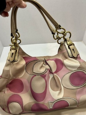 バッグ Coach Signature Pink Shoulder Bag y2k Coach Pink And Purple Madison Signature Shoulder Bag- Y2K -VINTAGE