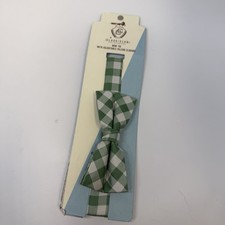 The Class Club Boys Green White Plaid 100 Silk Adjustable Closure Bow Tie