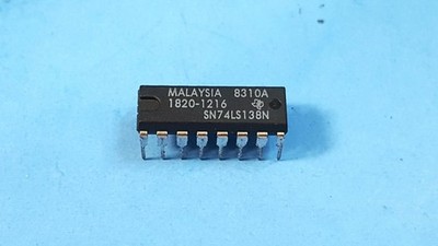 Two Pcs- IC Decoder, SN74LS138N, 1820-1216, TEXAS INSTRUMENTS, 16PIN