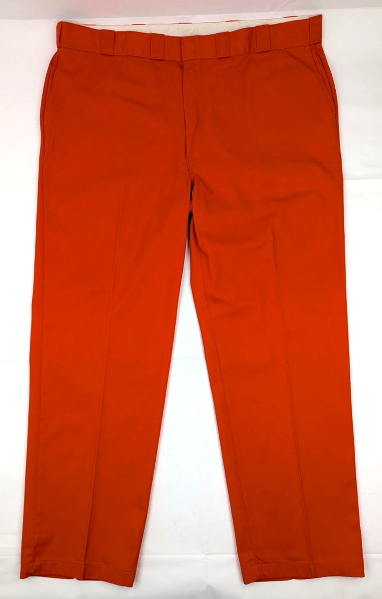 Vtg Dickies 874 Skate Work Pants Men 48x32 (Fits 46x31) Orange Y2K
