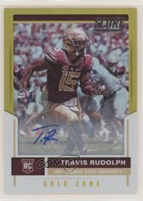2017 Score Rookie Signatures Gold Zone 23/50 Travis Rudolph #338 Auto 9pd