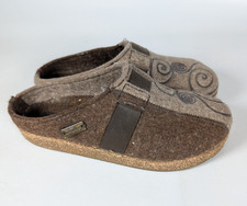 Haflinger Grizzly Magic Swirl Wool Brown Slip On Clog Shoe Womens Size 37 / 6