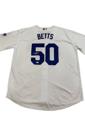 #ad WHITE NLB JERSEY SIGNED AUTOGRAPHED MOOKIE BETTS #50 JSA COA $290.00