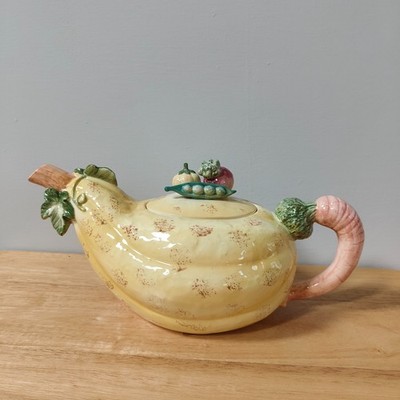 Gemüsegarten Neuheit Teekanne ~ Fitz & Floyd ~ Retro Vintage 1980er Cottagecore