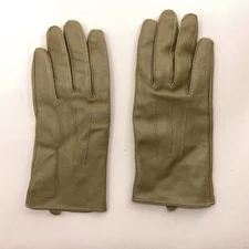 Olive Green Leather Dress Winter Gloves Size S-M