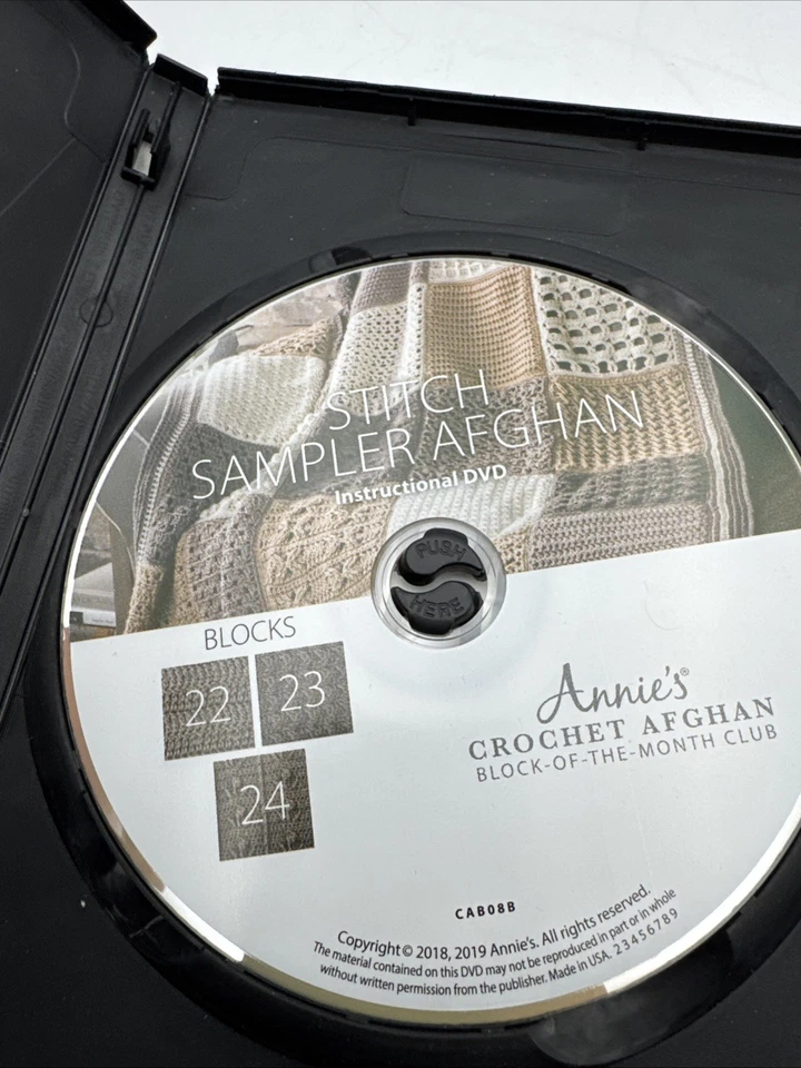 Annie’s Crochet Afghan Stitch Sampler Blocks 22 23 24 Block of the Month DVD - Image 4 of 4