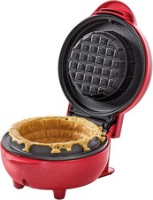 Compact Waffle Bowl Maker – Non-Stick Plate, Cool-Touch Handle, Ready Indicator