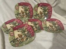 6 Keller Charles Hors D'Oeuvre Plates Set of 6 Melamine Plastic 5.5"W Christmas