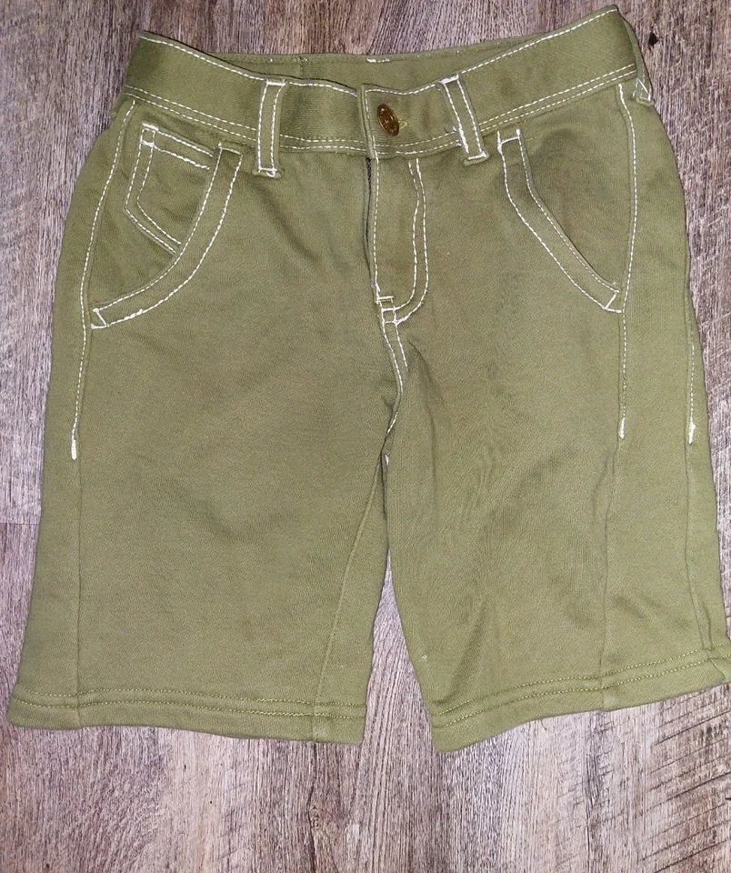 Pantalones Cortos True Religion Oliva JUVENTUD Talla 5/6 Niños Niños Cintura Ajustable Ejército Foto 2 de 2