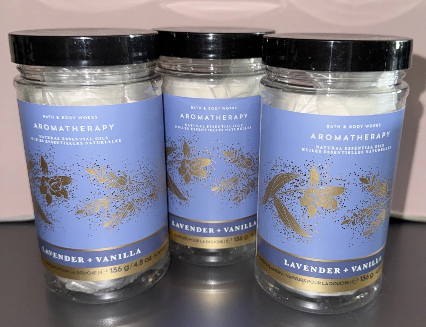 Bath & Body Works Lavender + Vanilla Shower Steamers 6pc Tablets 3 Jars New 2026