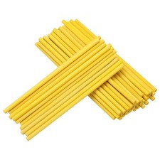 50Pcs Wooden Dowel Rods, 1/5" x 5.9" Unfinished Craft Rod Sticks,Yellow