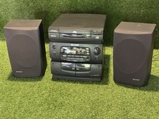 Sharp CD-C444 Dual Cassette 3-CD Changer Shelf Stereo Works read description